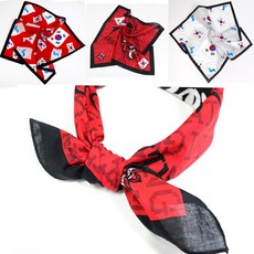 콘도라 태극손수건 태극기스카프 두건 붉은악마 월드컵 응원용태극기 축구 대한민국 한국손수건, 휘날리는 태극기(화이트60수), 1개