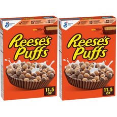 Reeses Puffs Cereal 리세스 초코 피넛버터 시리얼, 2개, 326g