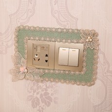 【開發票/統編】歐式開關插座裝飾貼 房間牆面美化保護套, 雙開芭提雅綠色, 雙開芭提雅綠色