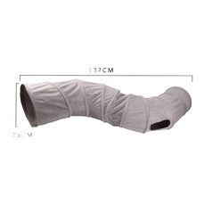 可折疊貓咪隧道寵物玩具 132cm, 麂皮絨S通 灰色, 1個
