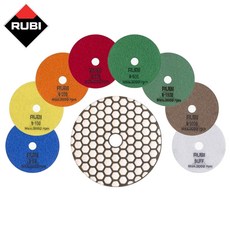 대리석 연마 광택 타일 다이아몬드 건식 루비 폴리싱 패드 (100/옐로우/62971), 1개