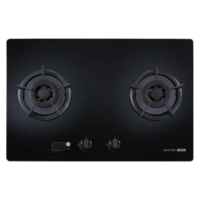 SAKURA櫻花雙口玻璃檯面爐，簡約時尚，雙口設計，易清潔，安全熄火, 天然氣, G2627G