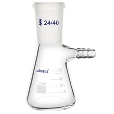 2440 표준 테이퍼 조인트가 있는 Labasics 50ml 여과 플라스크 고붕소 유리 필터 튜브가 볼트 넥 9mm 호스 인터페이스, 100 ml