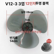 16인치 18인치 선풍기 메탈 엔틱 업소용 가정용, 12인치 3날 고풍량 블랙, 기본 색상