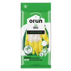 오런 청포도 이중코팅 장갑 L, 노랑+초록, 1세트