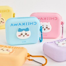 미니 실리콘 파우치 랜덤 캐릭터 치이카와 카라비너 키링 동전지갑 소품 케이스