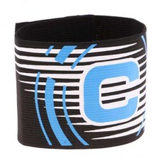 shangren 2x 캡틴의 붕대 축구 축구 스포츠 조절 가능한 팔찌 블랙, 폴리 에스터