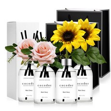 코코도르 W 디퓨저 200ml X 4개 + 장미2P+해바라기2P+쇼핑백2P 197927, W200ml/양재동꽃시장X2, W200ml/너의비누향X2, 장미꽃/핑크X2+해바라기X2+쇼핑백/소X2