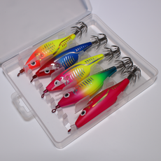 MZT 3D 미니 리플렉스 에기 5종 세트 수평 쭈꾸미 갑오징어 문어 한치, 1세트, 무광 레드블루컬러[5개입], 5.9g