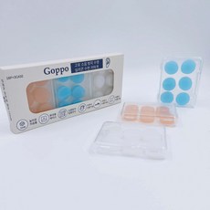 Goppo 소음 방지 수영 실리콘 수면 귀마개(3케이스), 블루+오렌지+화이트, 18개