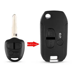 KEYYOU Mitsubishi New ASX GRANDIS Outlander LANCER-EX MIT11/MIT8 블레이드 2/3 버튼 용 접이식 자동차, 01 3BTN Right Blade