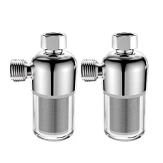 가정용 온수기 프리필터 샤워 수도꼭지 물때 방지 정수 범용 무교체 요소, 02 Silver-2pcs