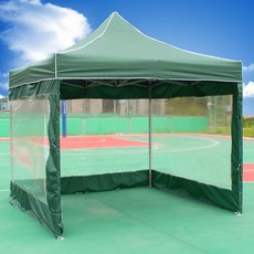 가제보 캐노피천막 자바라텐트 그늘막 이동식 행사용, 기본 사용 인원, 2.5x2.5-올리브그린