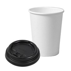 테이크아웃 종이컵 12온스 (360ml) 종이컵 + 개폐형 검정 리드 1박스(1000개) 뚜껑포함