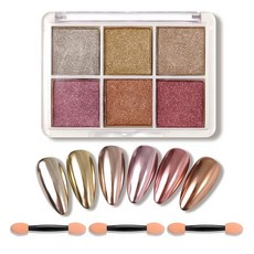 네일 글리터 6색 팔레트 미라 파우더 고형 네일 파우더 오로라 파우더 미러 네일 파우더 네일 아트 글리터 라메 반짝이는 네일 라메 파우더 네일 아트 레진 젤네일 메탈릭 네일 파우더