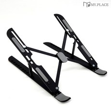 마닷플 접이식 초경량 알루미늄 노트북 거치대+파우치증정, 블랙