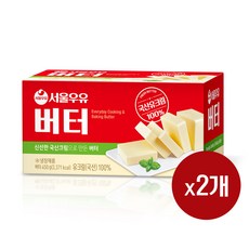 서울우유 국산원유100% 무가염 버터 450g, 2개