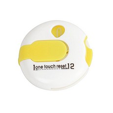 i-style 居家 高爾夫迷你小圓計分器 計分盤 記桿器 攜帶輕巧 背夾設計, 白黃色, 白黃色