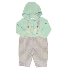 愛力兒 Ailiher 純棉幼兒連帽上衣吊帶褲套裝二件式(抽象) 長袖套裝 保暖外出居家皆宜