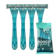 도루코 터치3 일회용면도기 4개 폴리백 포장 P900-4P 4P, 1세트