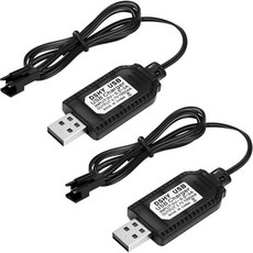 2Pcs 3.7V 배터리 충전기 USB JST SM2P 플러그 커넥터 리포 RC 스턴트 카 보트 트럭 등