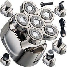 4D數顯多功能電動刮鬍刀，全機水洗理髮器鼻毛刀體毛刀按摩器潔面刷，附發票保固二年高雄現貨, 數顯多功能 電動刮鬍刀