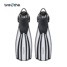 游龍潛水 BREATHE 調整式潛水蛙鞋 (不鏽鋼彈簧蛙鞋帶), 白,XL