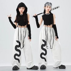 兔巴叮童裝 女孩爵士舞服裝 兒童街舞嘻哈練功服 甜酷走秀演出服 夏季兒童舞蹈套裝