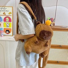 투니스 귀여운 카피바라 인형 캐릭터 모양 백팩
