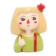 shangren 여자 얼굴 예술 조각 꽃 냄비 수지 화분 구멍이있는 여성 얼굴 화분 홈 화분 장식 홈 장식, 작은, Style3