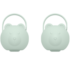 티지엠 국산 유아용 곰돌이 노리개 젖꼭지 보관 케이스, 세이지 그린, 2개