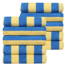 코튼리빙 고급 호텔 수건 콤팩트 코마사 40수 200g 타올, 스트라이프_블루라군, 10개