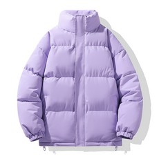 純色情侶連帽外套棉衣 - 新款棉衣男女情侶冬裝休閒情侶