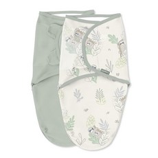 Ingenuity SwaddleMe 오리지널 포대기 100% 면 수면 개선 및 놀라운 반사 진정 0-3개월 1.0 TOG 2팩 아기 포대기 담요 - 피카부 나무늘보, Peekaboo Slot 2-pack