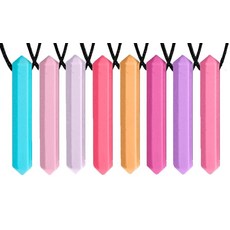 Tilcare Chew Chew 연필 감각 목걸이 8개 세트 - 물거나 자폐증을 좋아하는 어린이 또는 성인에게 적합 - 완벽한 질감의 실리콘 츄이 장난감 - 남아 및 여아용 씹, Vibrant, Vibrant