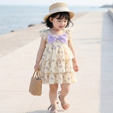 몽실이 리본캉캉 나시원피스 여아 유아 아기 여름 썸머 프릴 민소매 플라워 공주 드레스