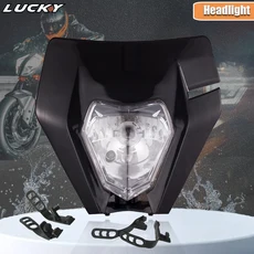 오토바이 헤드 라이트 램프 핸드 가드 KTM EXC SXF 125-530 범용 먼지 핏 자전거, 04 H4 black