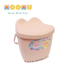 【MOOMU】馬卡龍香草軟積木 120pcs 收納桶裝組, 1個, 粉, 粉