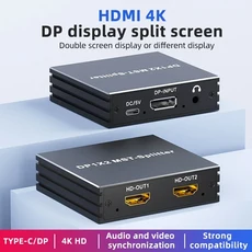 DisplayPort MST 허브 분배기 1 in 2 out 4K 120Hz 확장 듀얼 모니터, 02 DP to 2HD