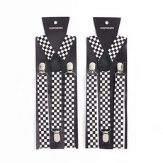 체커보드 3클립 멜빵 2p세트 남자 캐주얼 서스펜더r1d6+5tSj