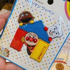 日本正版 麵包超人博物館 立體電繡布貼, 1個, 麵包+吐司+咖哩超人
