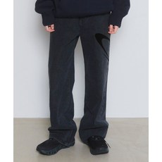 [노이아고] NOI1502 로고 프린팅 데님 팬츠 (다크그레이)