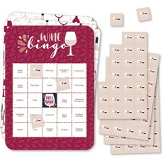 행복의 큰 점 하지만 먼저 와인 - 빙고 카드와 마커 시음회 게임 18세트