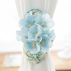 수국 함께 꽃길 커튼집게 7cm 인테리어 조화 소품 커튼장식 꾸미기, 3개, 블루