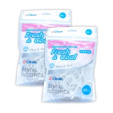 상아 이크린 후레쉬 앤 쿨 Y형 일회용 치실 DENTAL FLOSSPICK 80개입 2개