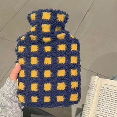 와플 체크 보온 찜질팩 물주머니, 1개, 네이비, 네이비