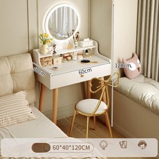 송프리 화장대 미니 원목 가정용 원룸용 수납, 조립형, 베스트셀러 메인 이미지 2단 단일 + 60cm