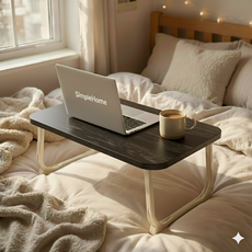 심플홈 튼튼한 접이식 베드 테이블, 블랙