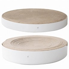 원형 고양이 발톱 스크래쳐 케이스 포함 세트형, 1세트, 03. 리필용 스크래쳐(3개)