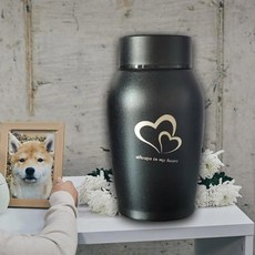 휴대용 애완 동물 화장 항아리 매장 상자 장례 추모 항상 마음 속에 기념품, 1개, 1. 검정색